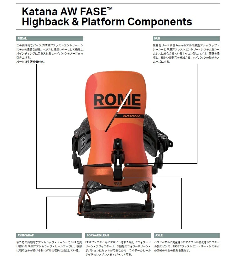 ROME BINDING 26‐27 KATANA AW FASE ローム カタナ フェーズ ファストエントリーシステム 2027 日本正規品【予約商品2026年11月納品予定】