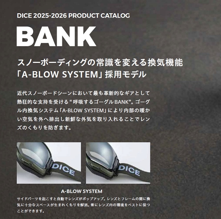 DICE GOGGLE BANK ダイス バンク BK54570 PHOTOCHROMIC / ULTRA LIGHT GRAY / LIGHT SILVER MIRROR【調光】 2026 日本製 正規品【送料無料】ダイスゴーグル 25-26