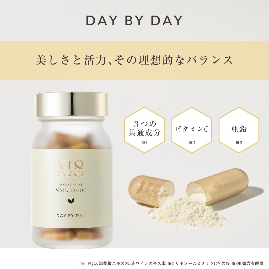 メゾンエイト ボタニカルNMN 12000<br>- デイ バイ デイ -