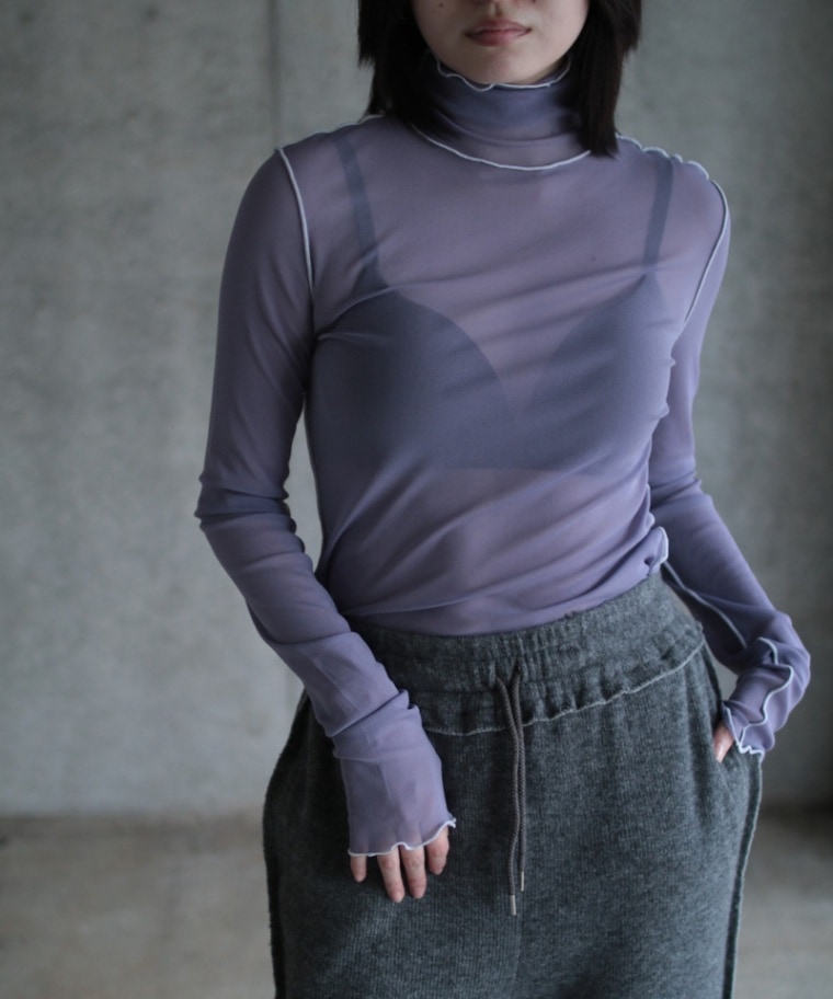 GVGV ジーヴィージーヴィー STRECH TULLE TOP (PURPLE)