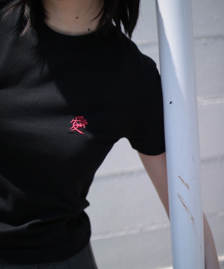 GVGV ジーヴィージーヴィー LOVE AND LIE EMBROIDERY H/S TEE (BLACK)