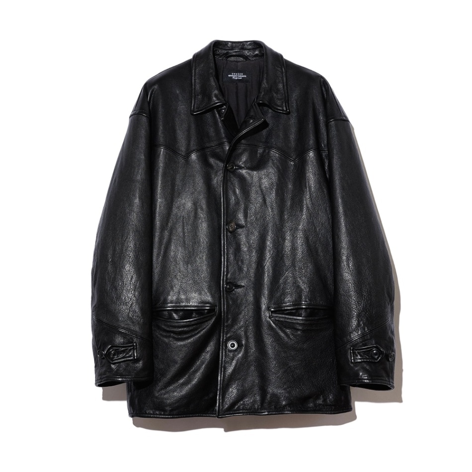 UNUSED アンユーズド 24AW US2450 Leather car coat (BLACK)