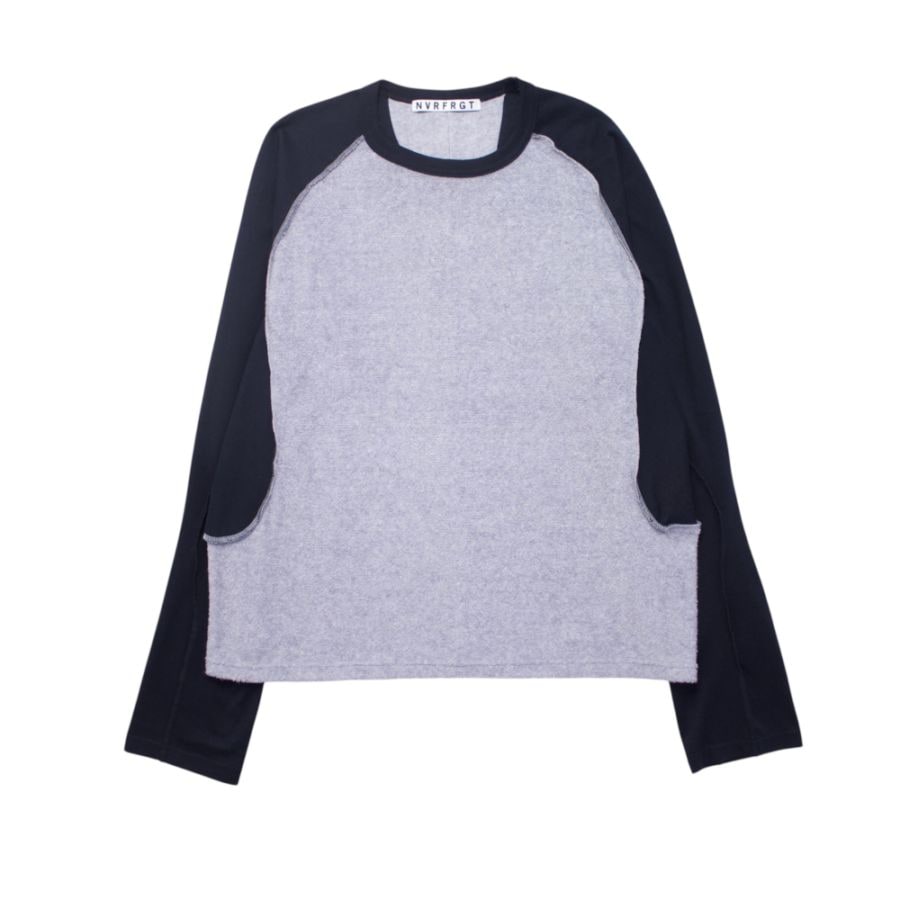 NVRFRGT ネヴァーフォーゲット TERRY PANELLED RAGLAN SLEEVE T-SHIRT (USED)