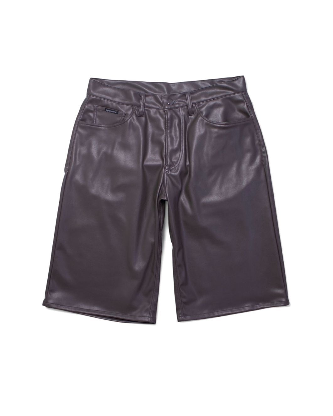 ephemeral エフェメラル SYNTHETIC LEATHER BAGGY SHORT (DARK BROWN)