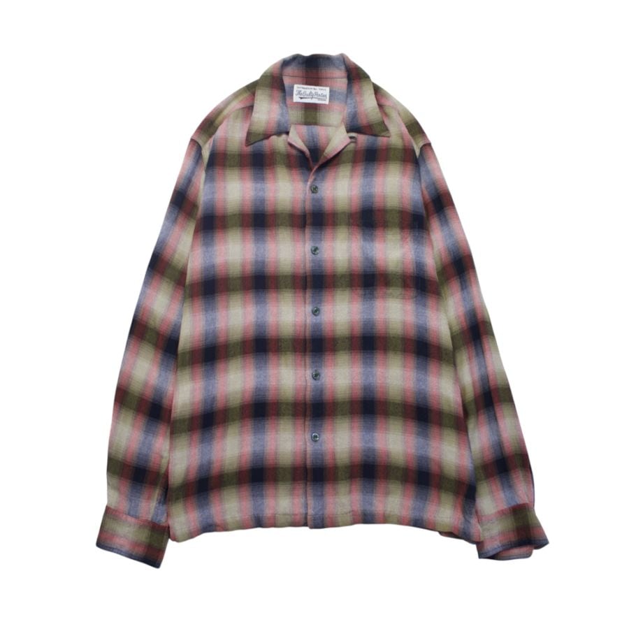 WACKO MARIA ワコマリア  OMBRE CHECK OPEN COLLAR SHIRTS L/S (USED)