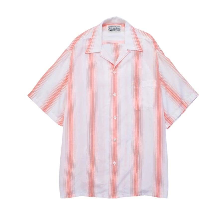 WACKO MARIA ワコマリア STRIPED OPENCOLLAR SHIRT S/S (USED)