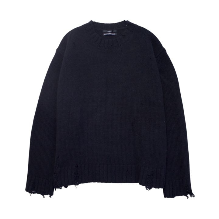 UNUSED アンユーズド US1925 3G Crew neck damage knit (USED)