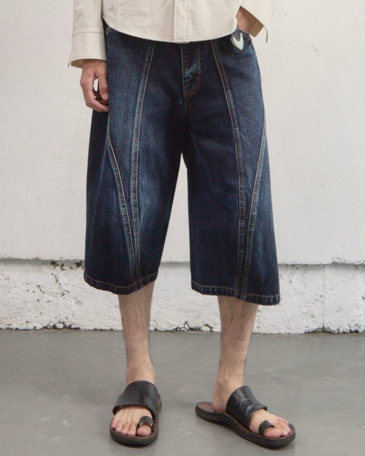 NVRFRGT ネヴァーフォーゲット 26SS【予約商品】2月入荷予定 3D TWISTED JORTS (DARK FADED INDIGO)