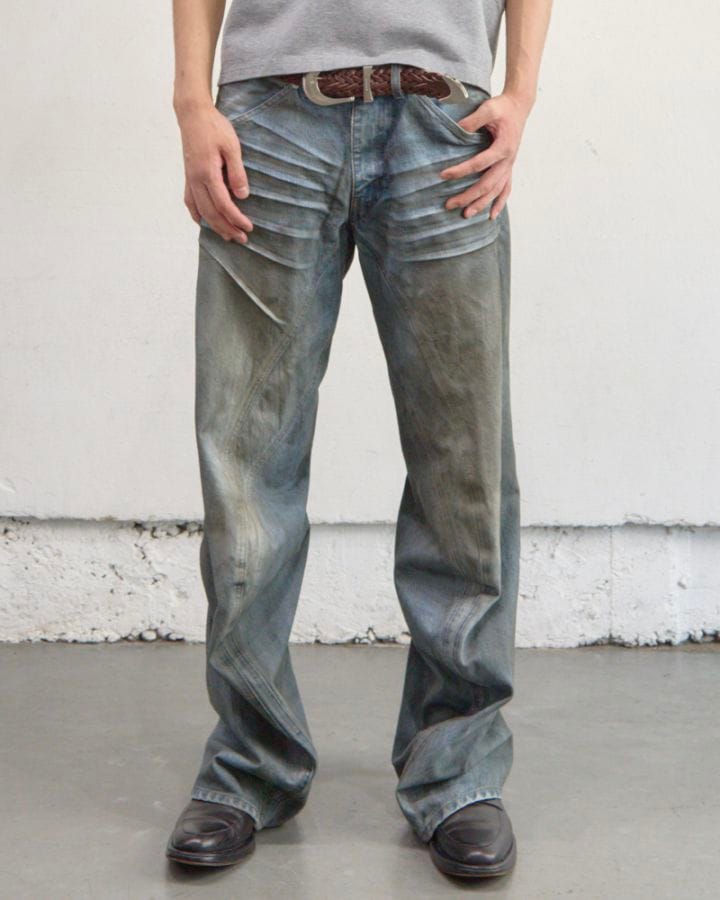 NVRFRGT ネヴァーフォーゲット 26SS【予約商品】3月入荷予定 3D TWISTED JEANS 3.0 (DIRTY FADED INDIGO)