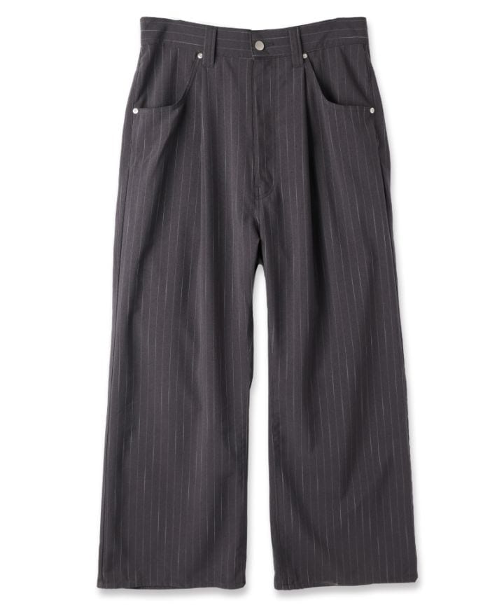 JIEDA ジエダ 26SS【予約商品】11月入荷予定 STRIPE WIDE ONE TUCK PANTS (GRAY STRIPE)