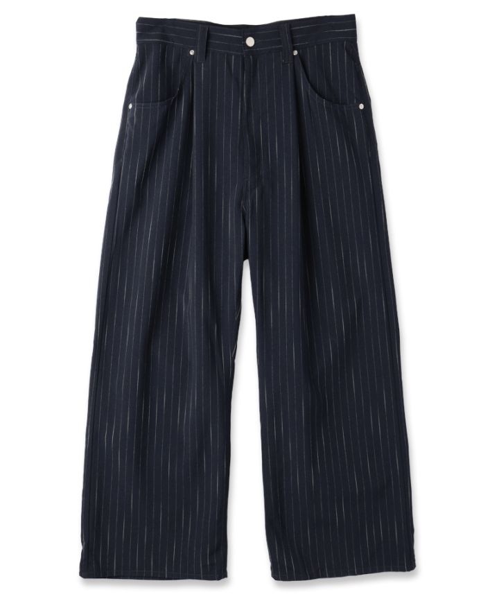 JIEDA ジエダ 26SS【予約商品】11月入荷予定 STRIPE WIDE ONE TUCK PANTS (NAVY STRIPE)