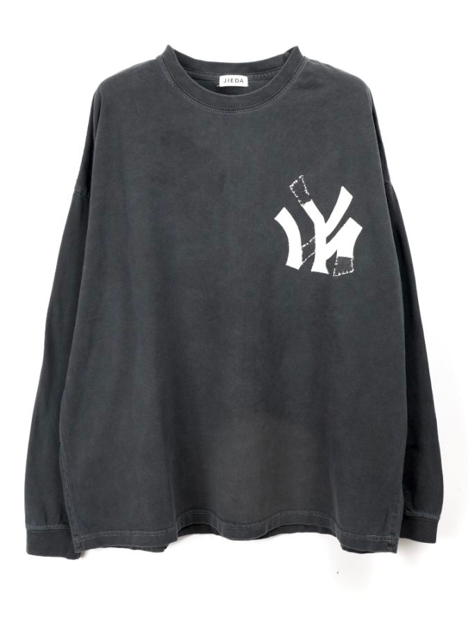 JIEDA ジエダ 26SS PIGMENT NOT YOUR TEAM L/S TEE (FADE BLACK)