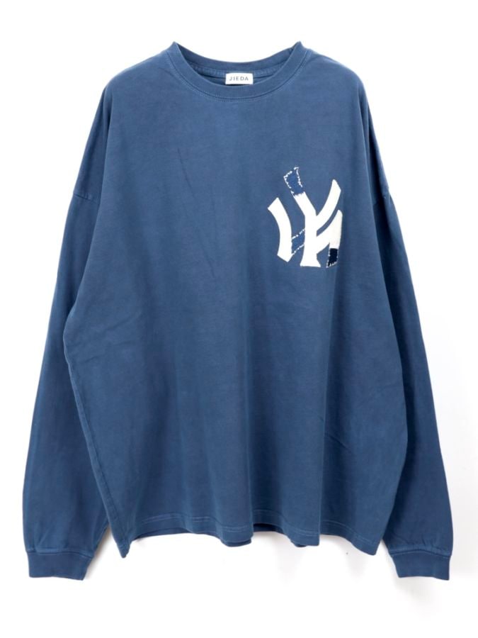 JIEDA ジエダ 26SS PIGMENT NOT YOUR TEAM L/S TEE (FADE NAVY)