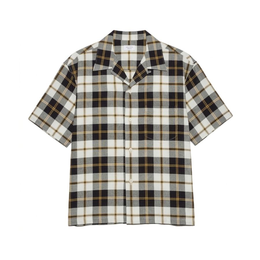 UNUSED アンユーズド 26SS US2563 Short sleeve Rayon check shirt (LIGHT BEIGE TARTAN)