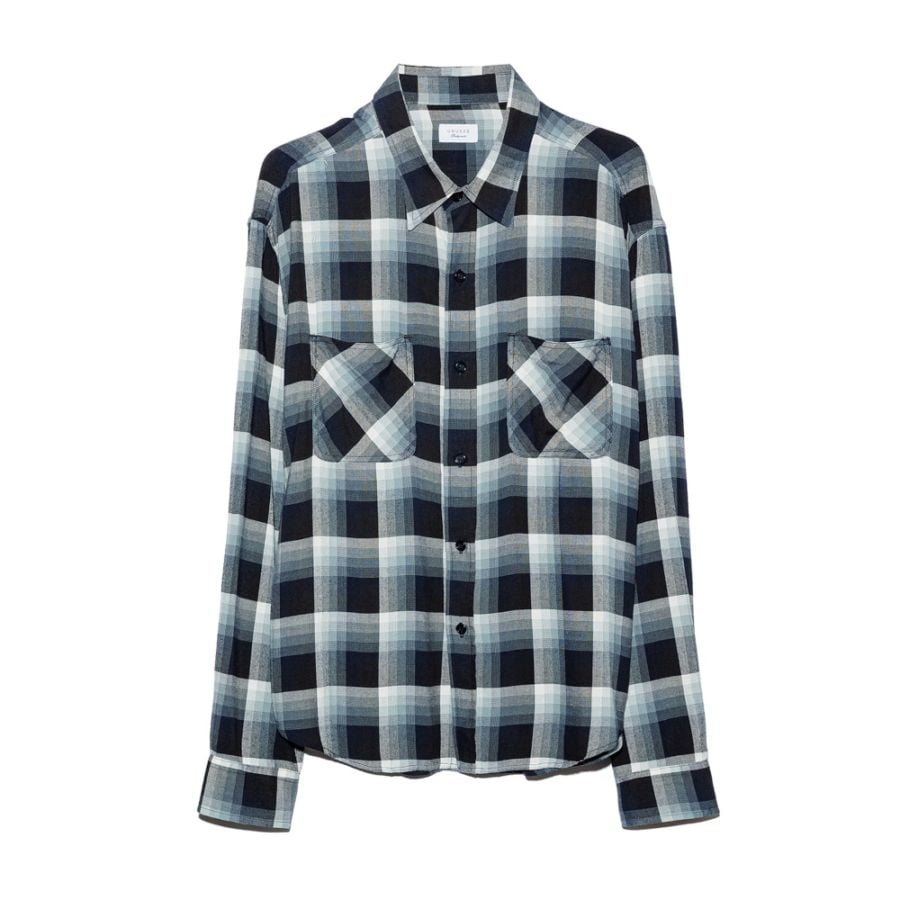 UNUSED アンユーズド 26SS US2562 Long sleeve Rayon check shirt (NAVY OMBRE)