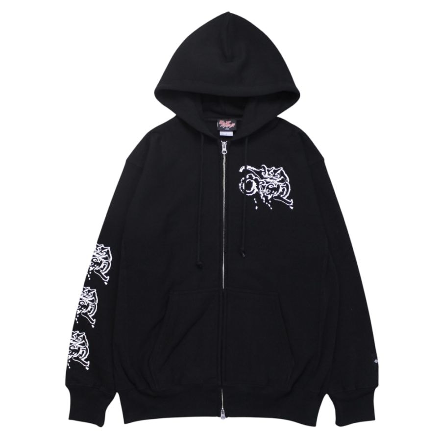 NEEDORIGINAL ニードオリジナル shin-calligraphy Design Zip-up hoodie