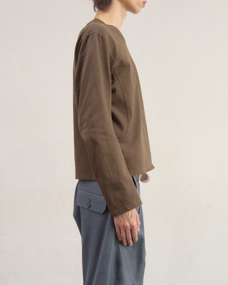 NVRFRGT ネヴァーフォーゲット 26SS PANELLED V-NECK LONG SLEEVE T-SHIRT (BROWN)