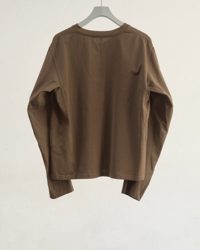 NVRFRGT ネヴァーフォーゲット 26SS PANELLED V-NECK LONG SLEEVE T-SHIRT (BROWN)