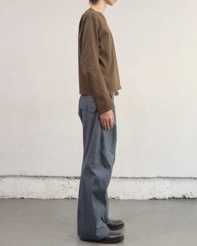 NVRFRGT ネヴァーフォーゲット 26SS PANELLED V-NECK LONG SLEEVE T-SHIRT (BROWN)