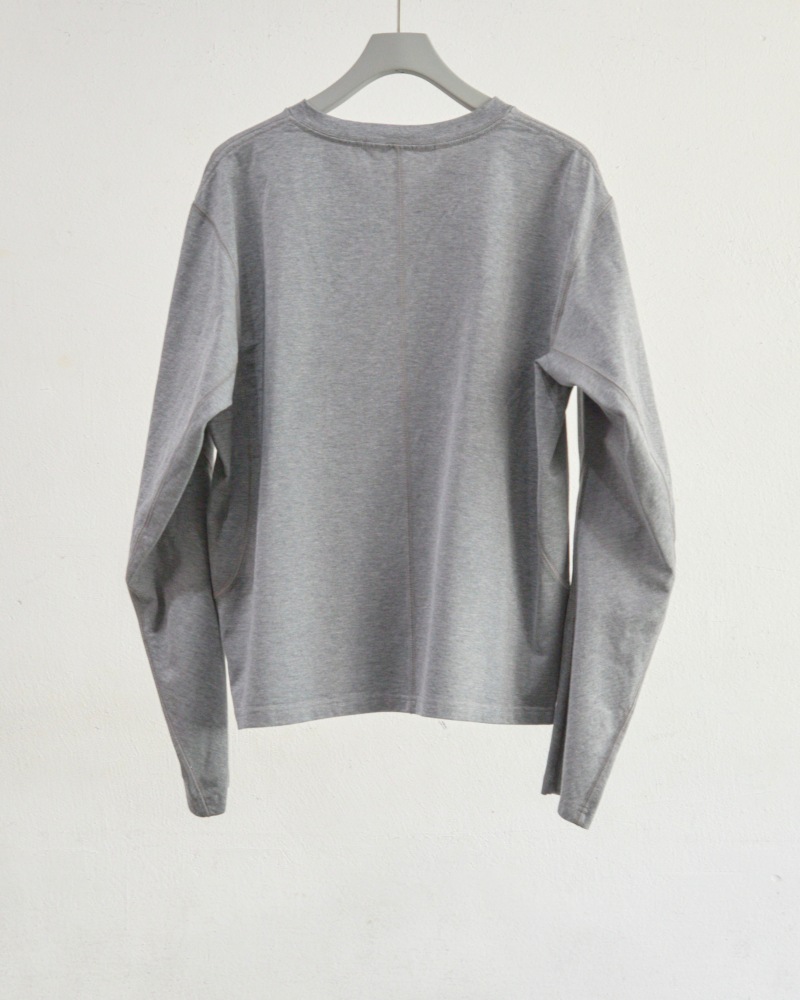 NVRFRGT ネヴァーフォーゲット 26SS PANELLED V-NECK LONG SLEEVE T-SHIRT (HEATHER GREY)