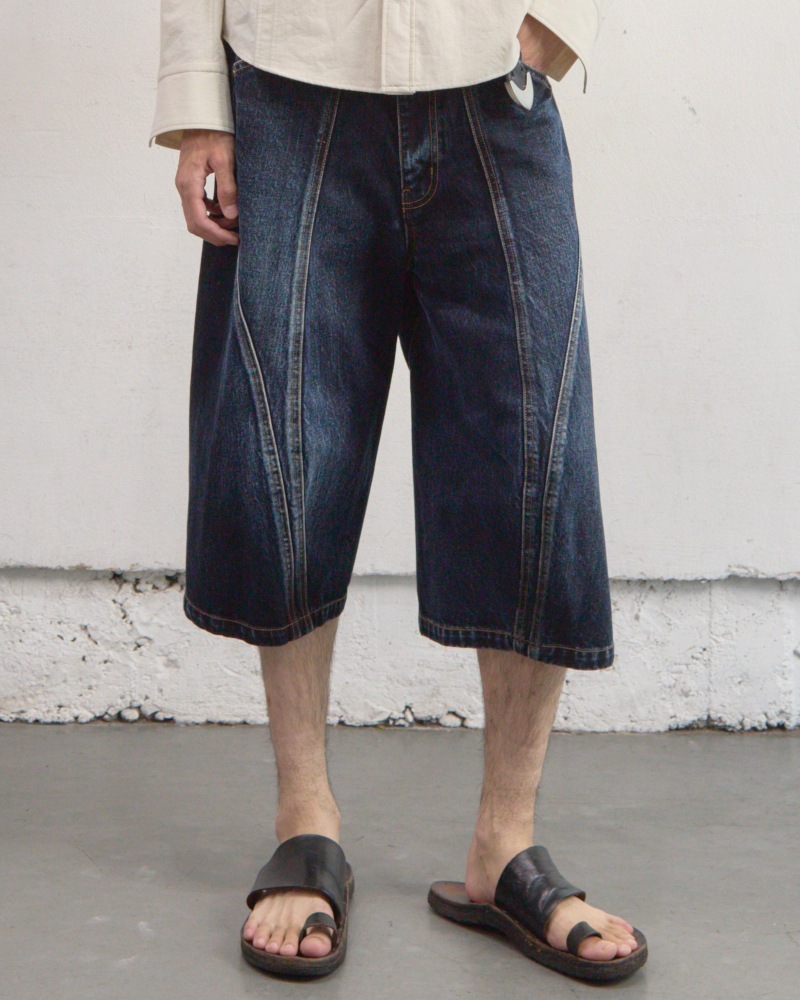NVRFRGT ネヴァーフォーゲット 26SS【予約商品】2月入荷予定 3D TWISTED JORTS (DARK FADED INDIGO)