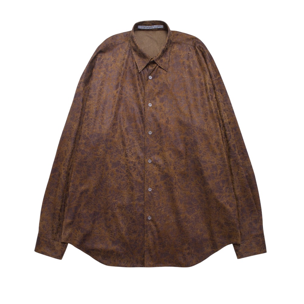 JOHNLAWRENCESULLIVAN ジョンローレンスサリバン CRACKED VEGAN  LEATHER SHIRT (USED)