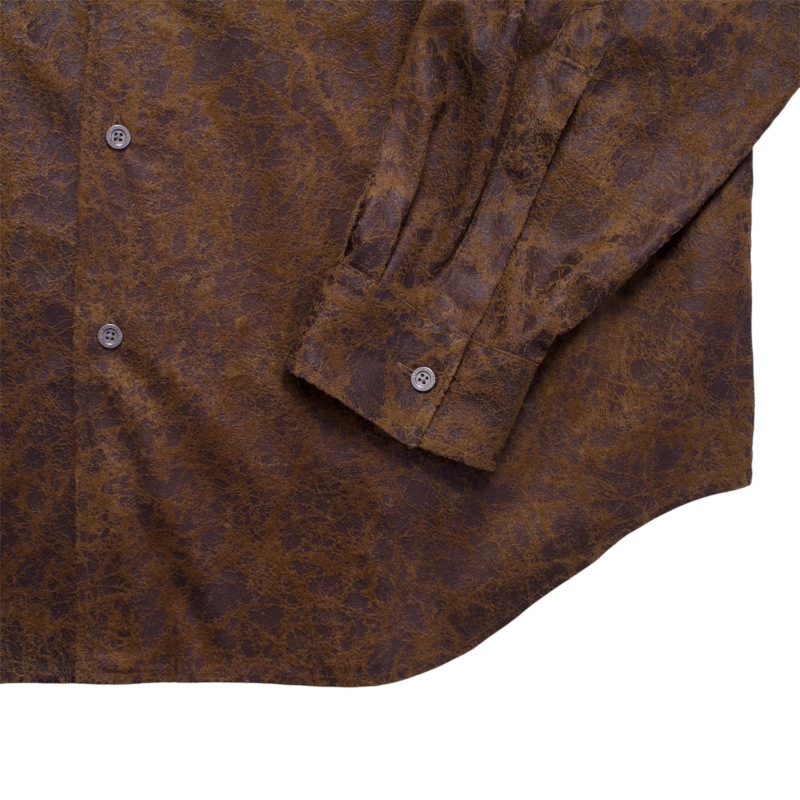 JOHNLAWRENCESULLIVAN ジョンローレンスサリバン CRACKED VEGAN  LEATHER SHIRT (USED)