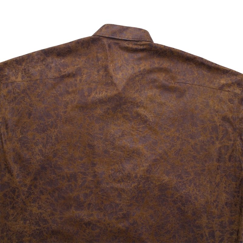 JOHNLAWRENCESULLIVAN ジョンローレンスサリバン CRACKED VEGAN  LEATHER SHIRT (USED)