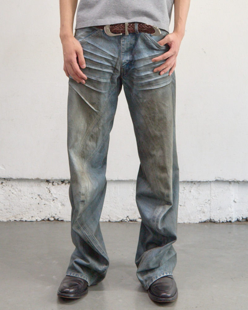 NVRFRGT ネヴァーフォーゲット 26SS【予約商品】3月入荷予定 3D TWISTED JEANS 3.0 (DIRTY FADED INDIGO)