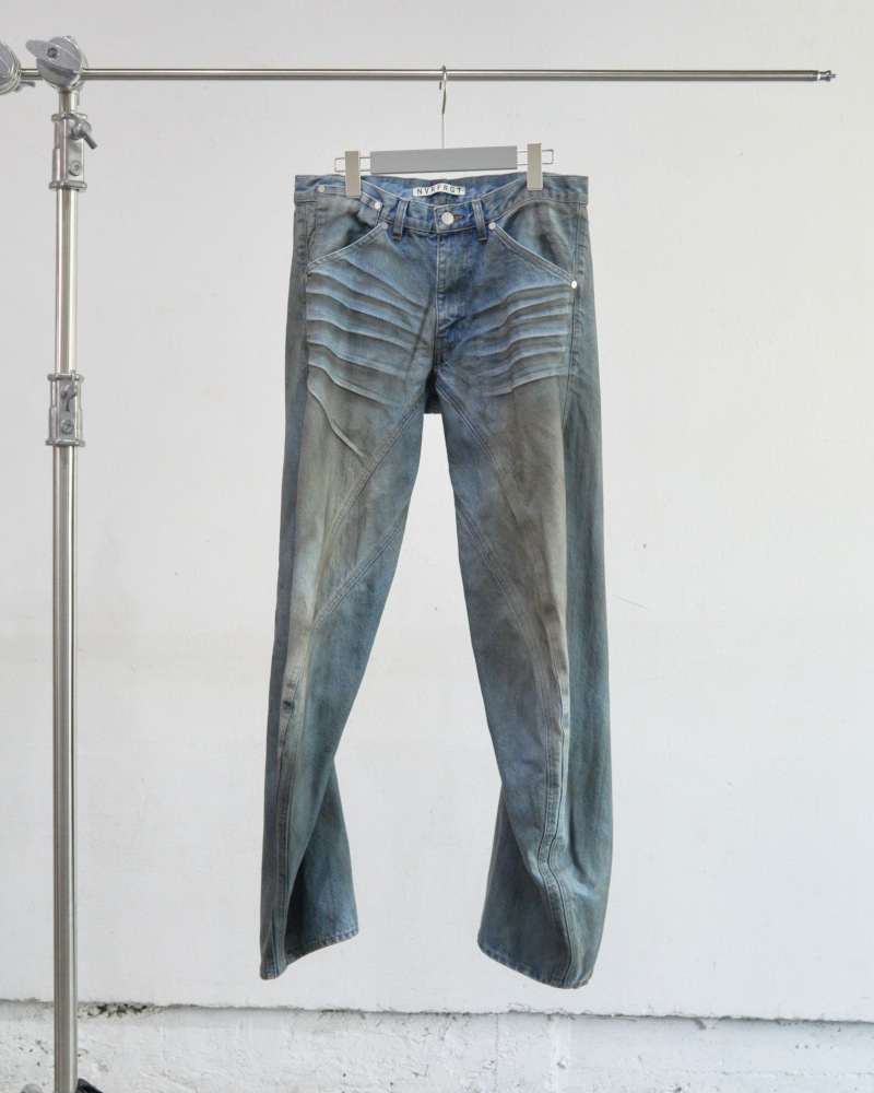 NVRFRGT ネヴァーフォーゲット 26SS【予約商品】3月入荷予定 3D TWISTED JEANS 3.0 (DIRTY FADED INDIGO)