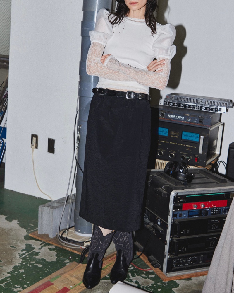 GVGV ジーヴィージーヴィー D-RING PUFF SLV RIB TOP (BLACK)