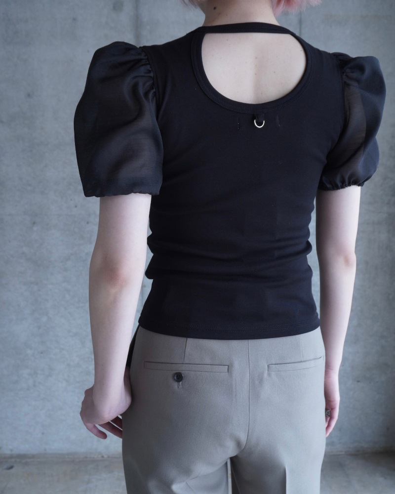 GVGV ジーヴィージーヴィー D-RING PUFF SLV RIB TOP (BLACK)