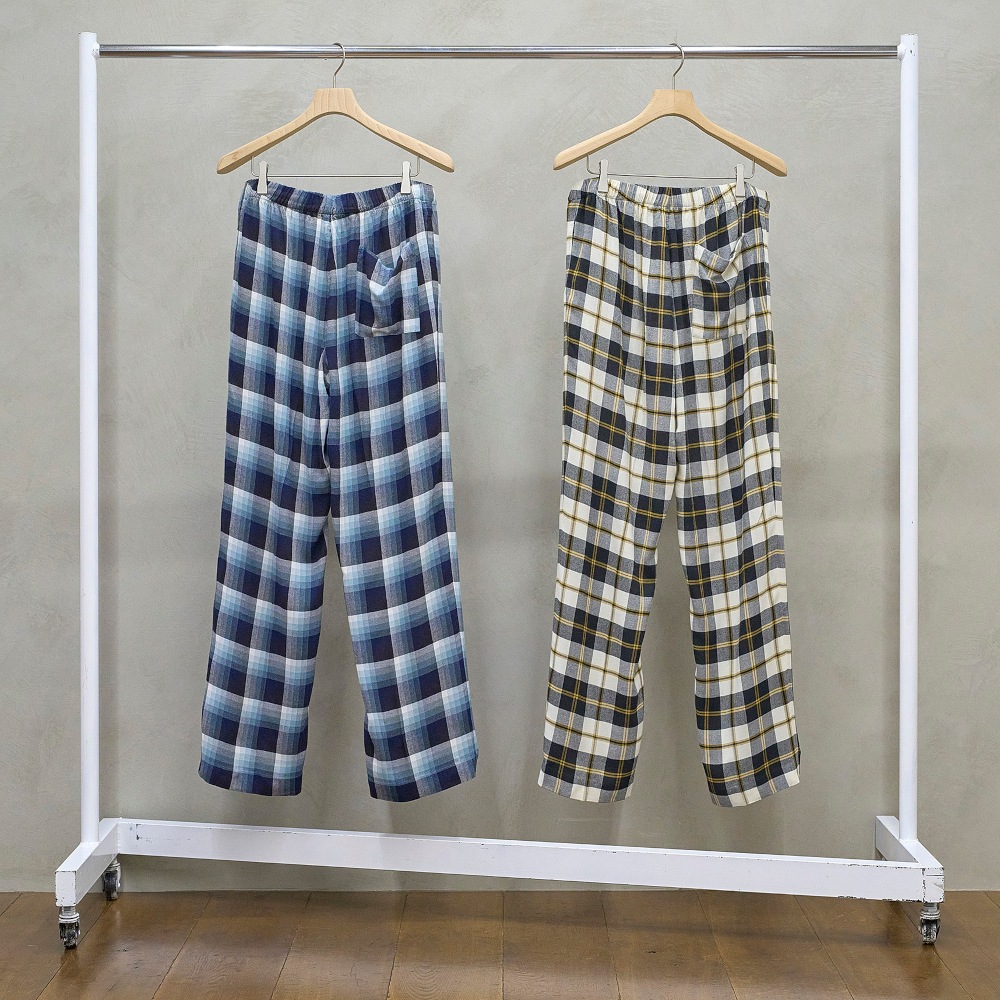UNUSED アンユーズド 26SS UW1194 Rayon check pants (NAVY OMBRE)