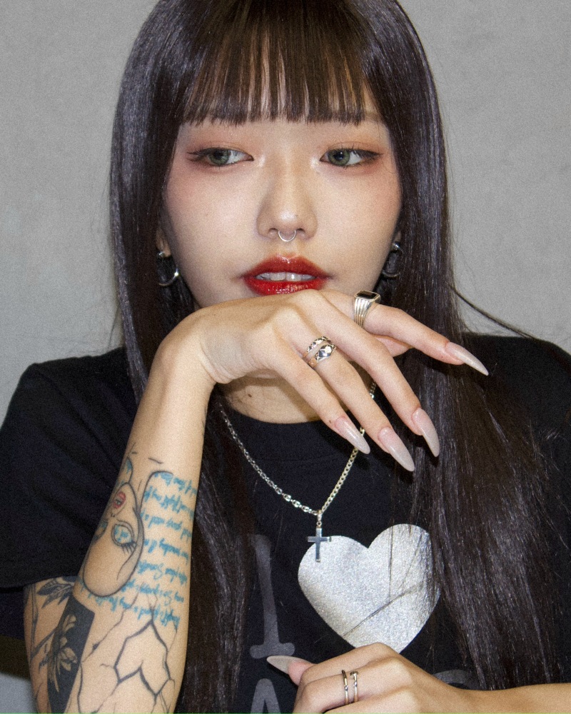 ephemeral エフェメラル cut cross top (silver)