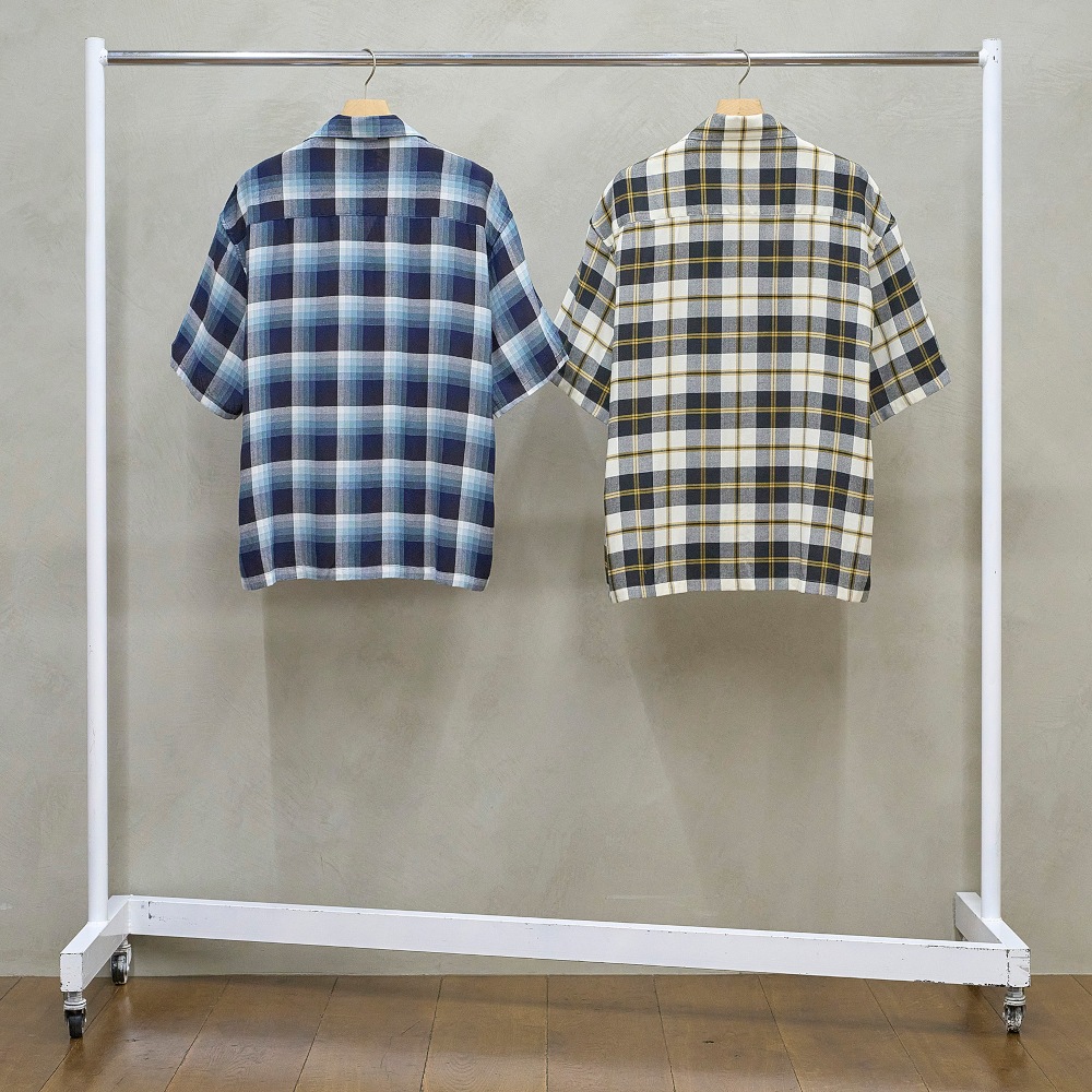 UNUSED アンユーズド 26SS US2563 Short sleeve Rayon check shirt (NAVY OMBRE)