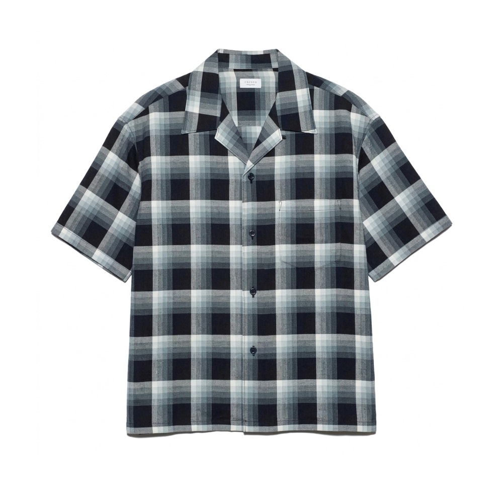 UNUSED アンユーズド 26SS US2563 Short sleeve Rayon check shirt (NAVY OMBRE)