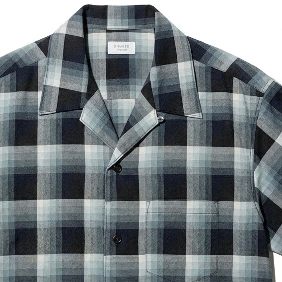 UNUSED アンユーズド 26SS US2563 Short sleeve Rayon check shirt (NAVY OMBRE)