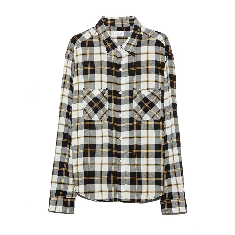 UNUSED アンユーズド 26SS US2562 Long sleeve Rayon check shirt (LIGHT BEIGE TARTAN)