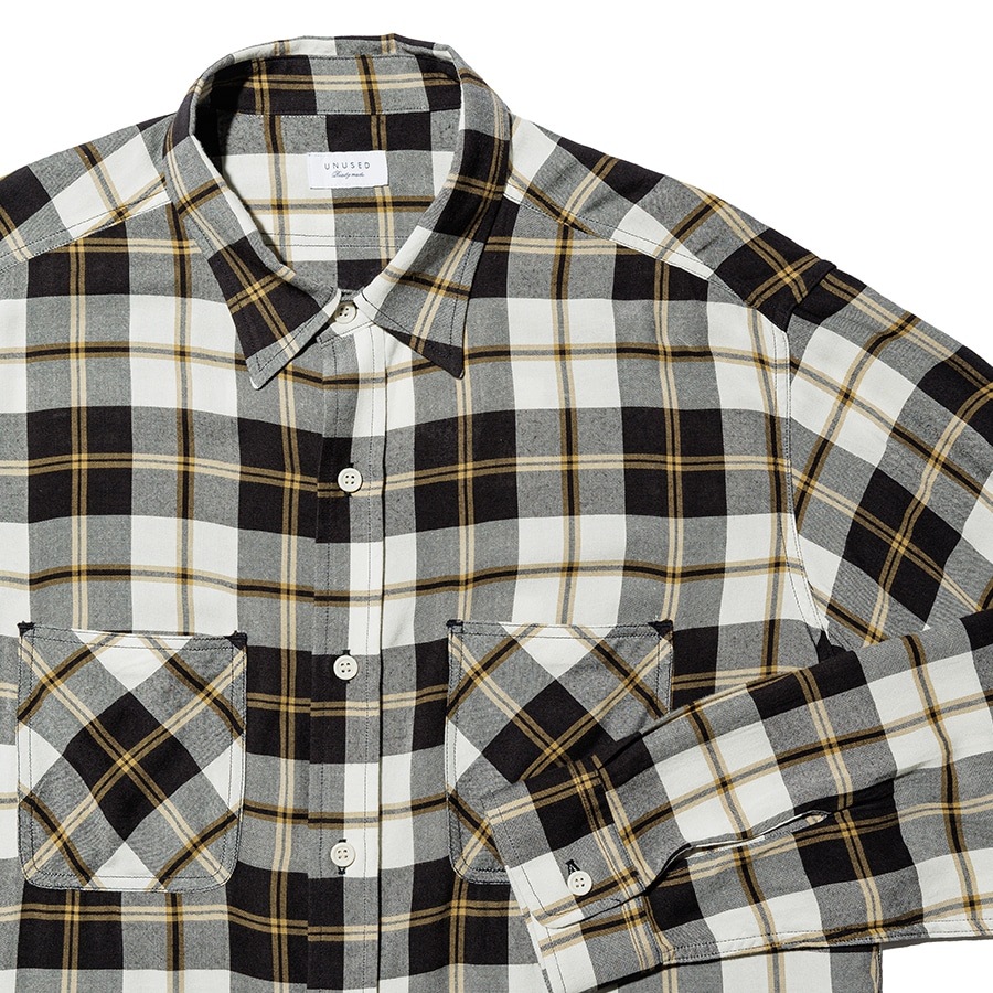 UNUSED アンユーズド 26SS US2562 Long sleeve Rayon check shirt (LIGHT BEIGE TARTAN)