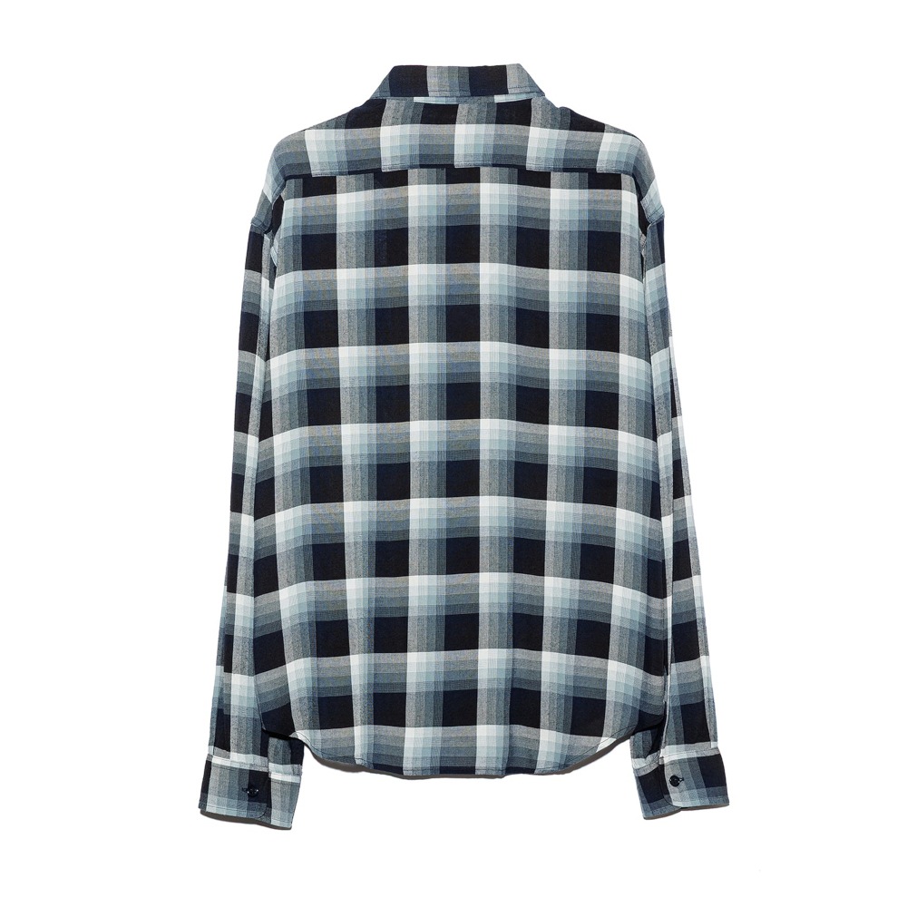 UNUSED アンユーズド 26SS US2562 Long sleeve Rayon check shirt (NAVY OMBRE)