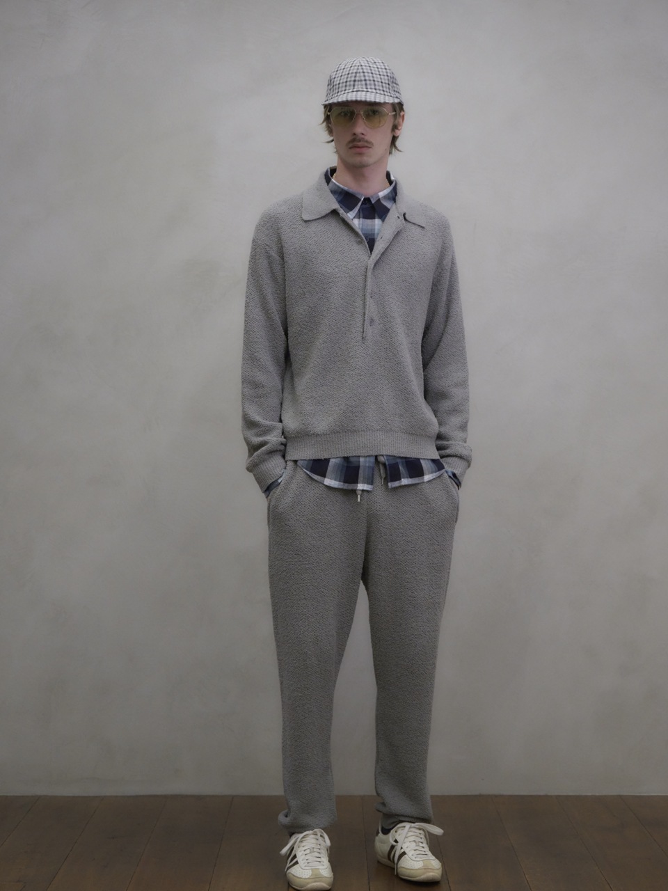 UNUSED アンユーズド 26SS US2562 Long sleeve Rayon check shirt (NAVY OMBRE)