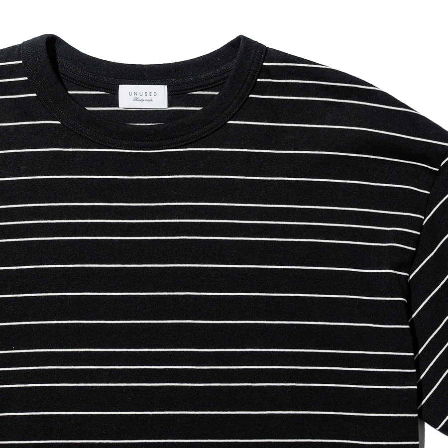 UNUSED アンユーズド 26SS US2543 Border short sleeve T-shirt (BLACK)