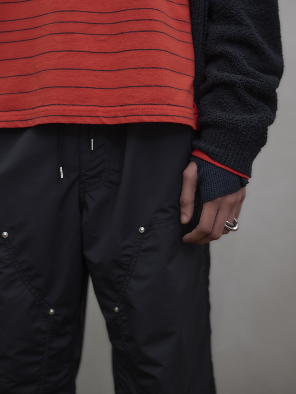 UNUSED アンユーズド 26SS US2544 Border long sleeve T-shirt (BLACK)