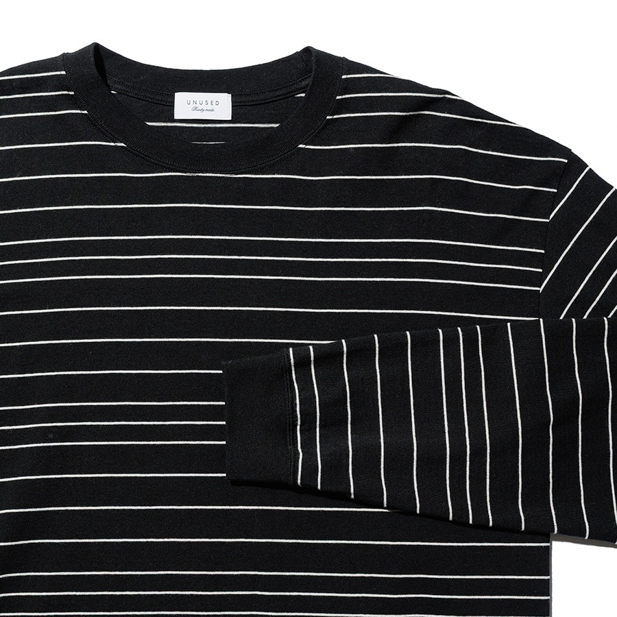UNUSED アンユーズド 26SS US2544 Border long sleeve T-shirt (BLACK)