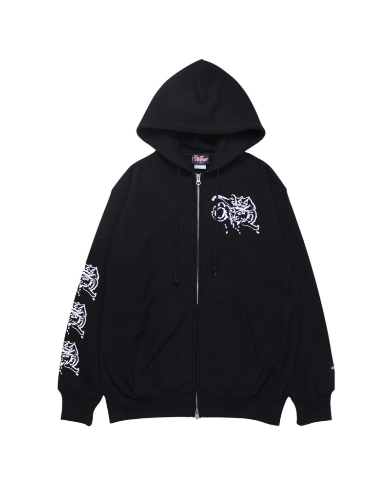 NEEDORIGINAL ニードオリジナル shin-calligraphy Design Zip-up hoodie