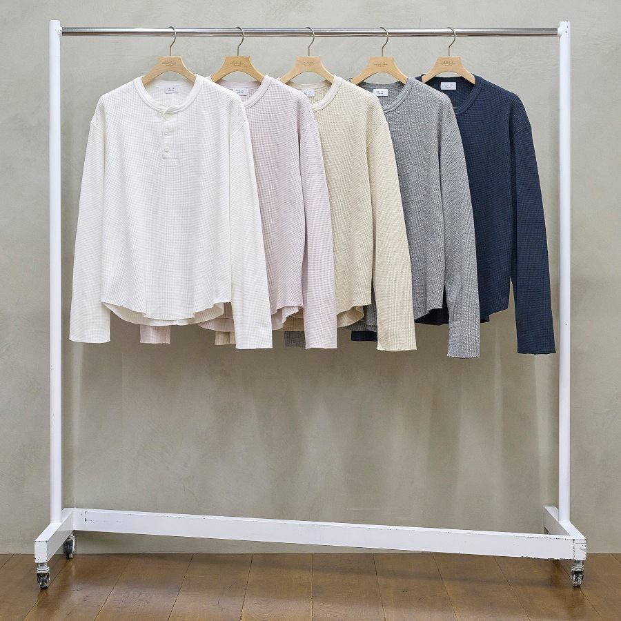 UNUSED アンユーズド 26SS US2536 Long-sleeve henry neck waffle T-shirt