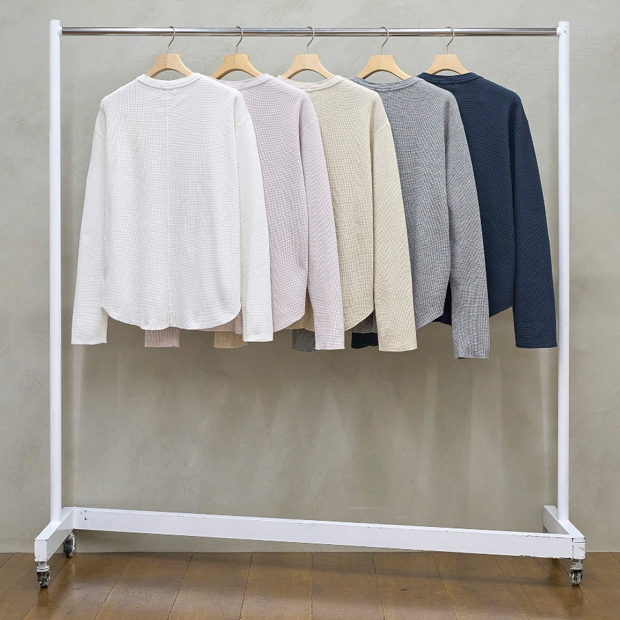 UNUSED アンユーズド 26SS US2536 Long-sleeve henry neck waffle T-shirt