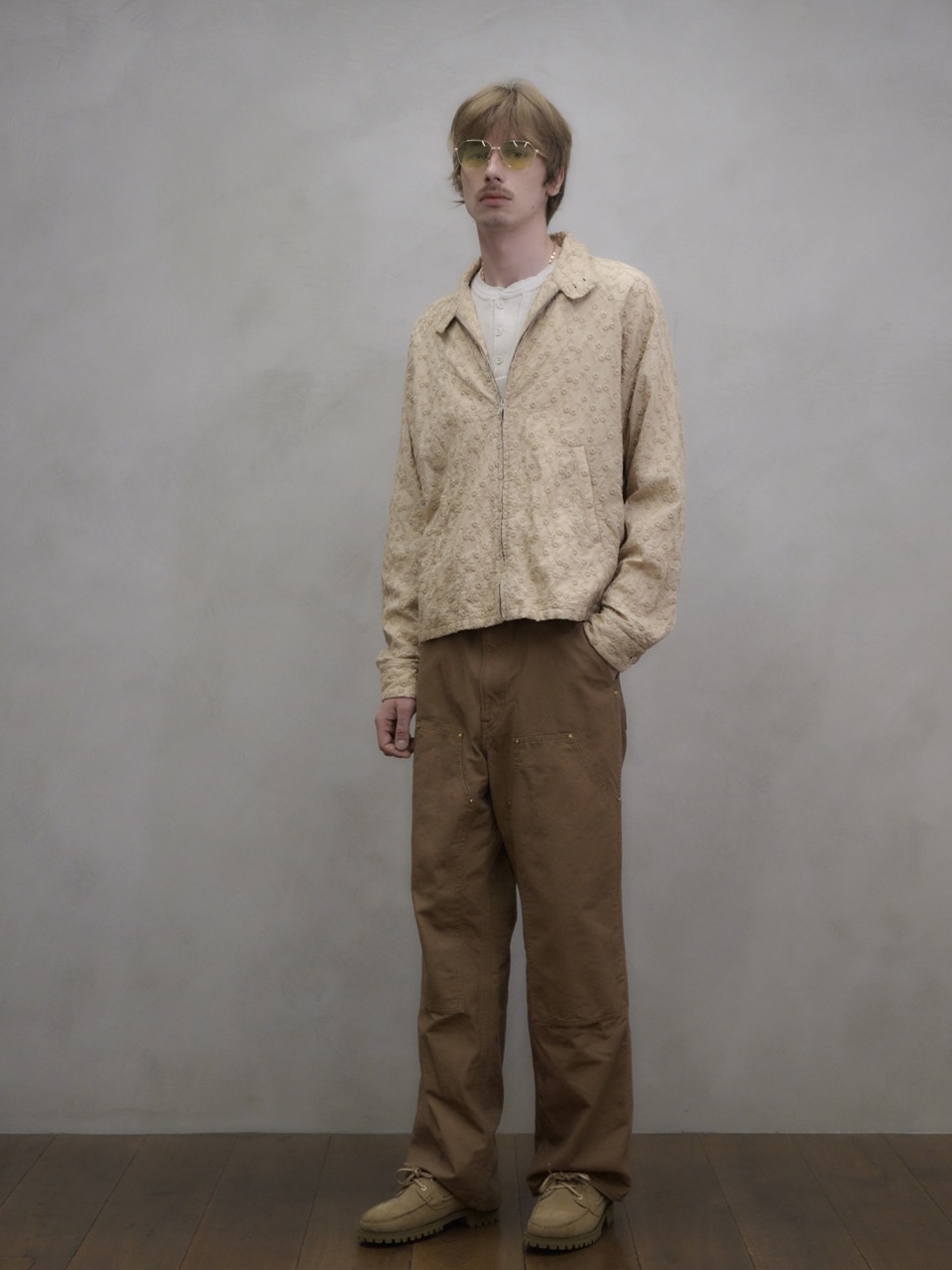 UNUSED アンユーズド 26SS US2536 Long-sleeve henry neck waffle T-shirt