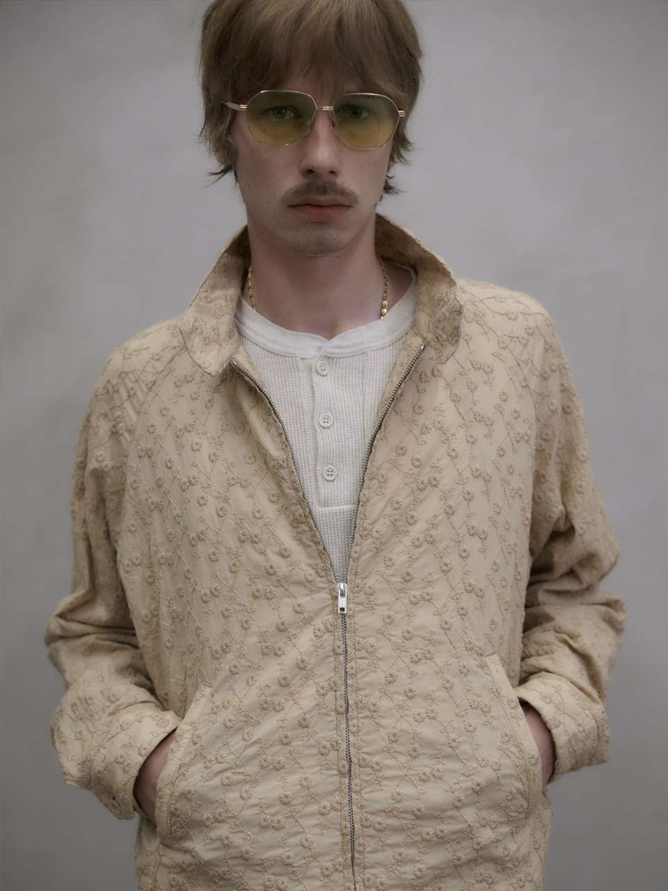 UNUSED アンユーズド 26SS US2536 Long-sleeve henry neck waffle T-shirt
