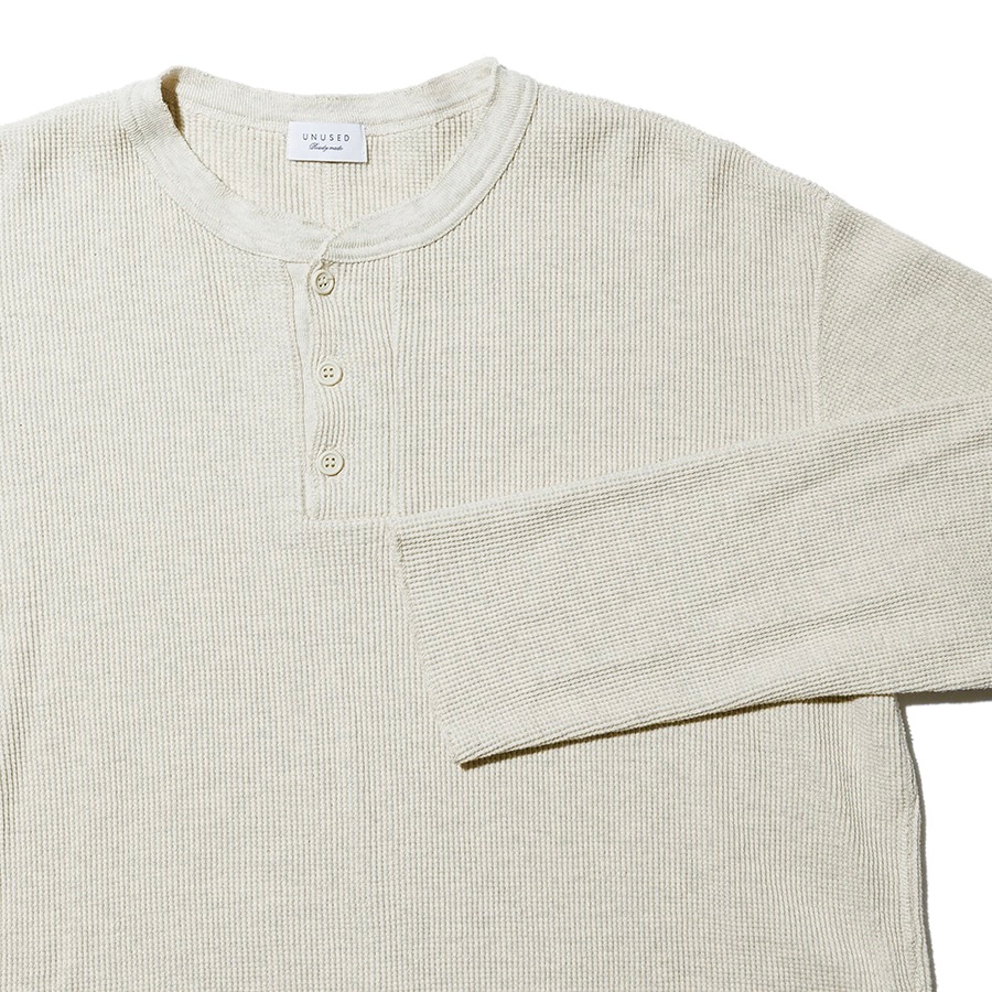 UNUSED アンユーズド 26SS US2536 Long-sleeve henry neck waffle T-shirt